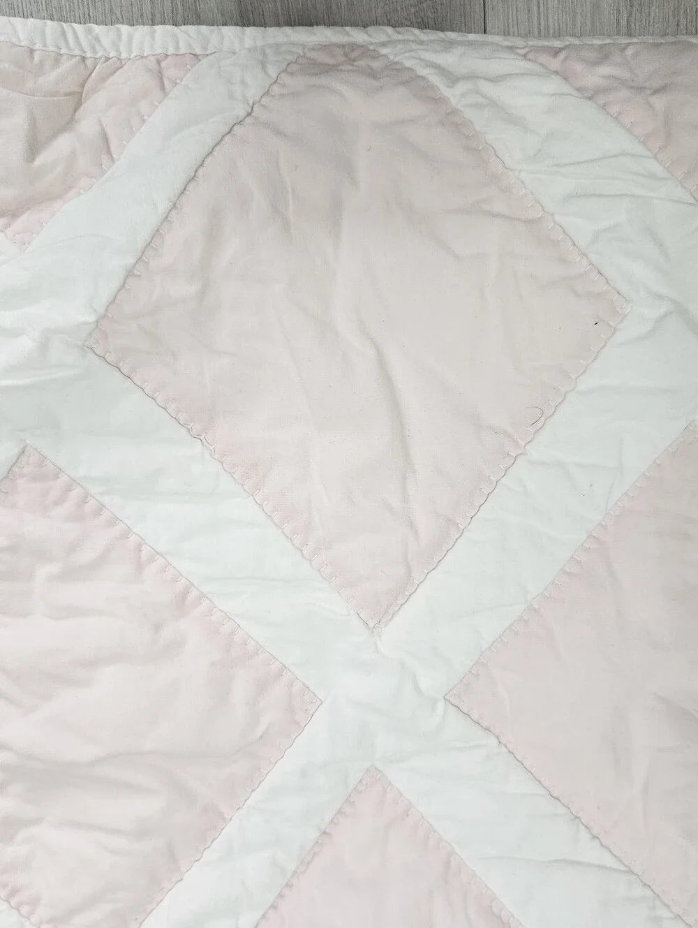 Serena & Lily Pink White Diamond Quilted Cotton Euro Pillow Shams 26x26 Kids